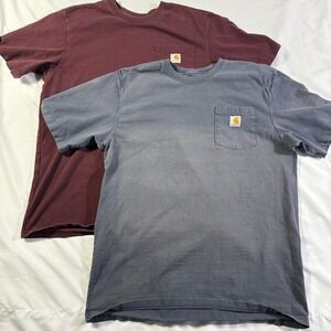 Carhartt K87 Pocket T-Shirt Lot of 2 Mens Large Tall FLAW